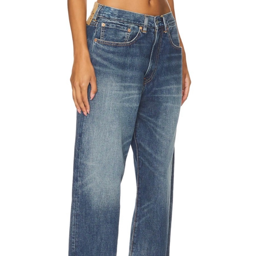Boyfriend Jeans in Medium Blue Wash - Women's Relaxed Fit size 25